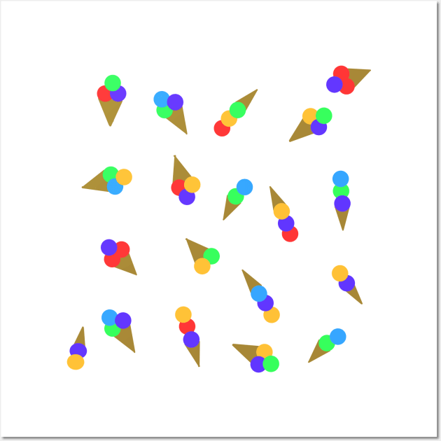 Minimalist colorful ice cream Wall Art by Nezumi1998